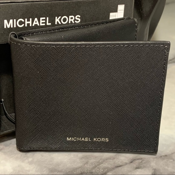 Michael Kors Men's Andy Black "L-Fold" Leather Wallet NWT $108 - Picture 2 of 9